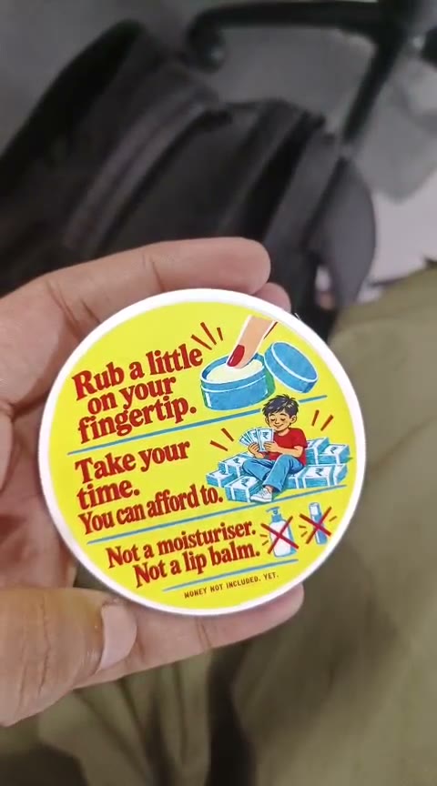 Back of the Minted tin: Rub a little on your fingertip. Take your time. You can afford to.